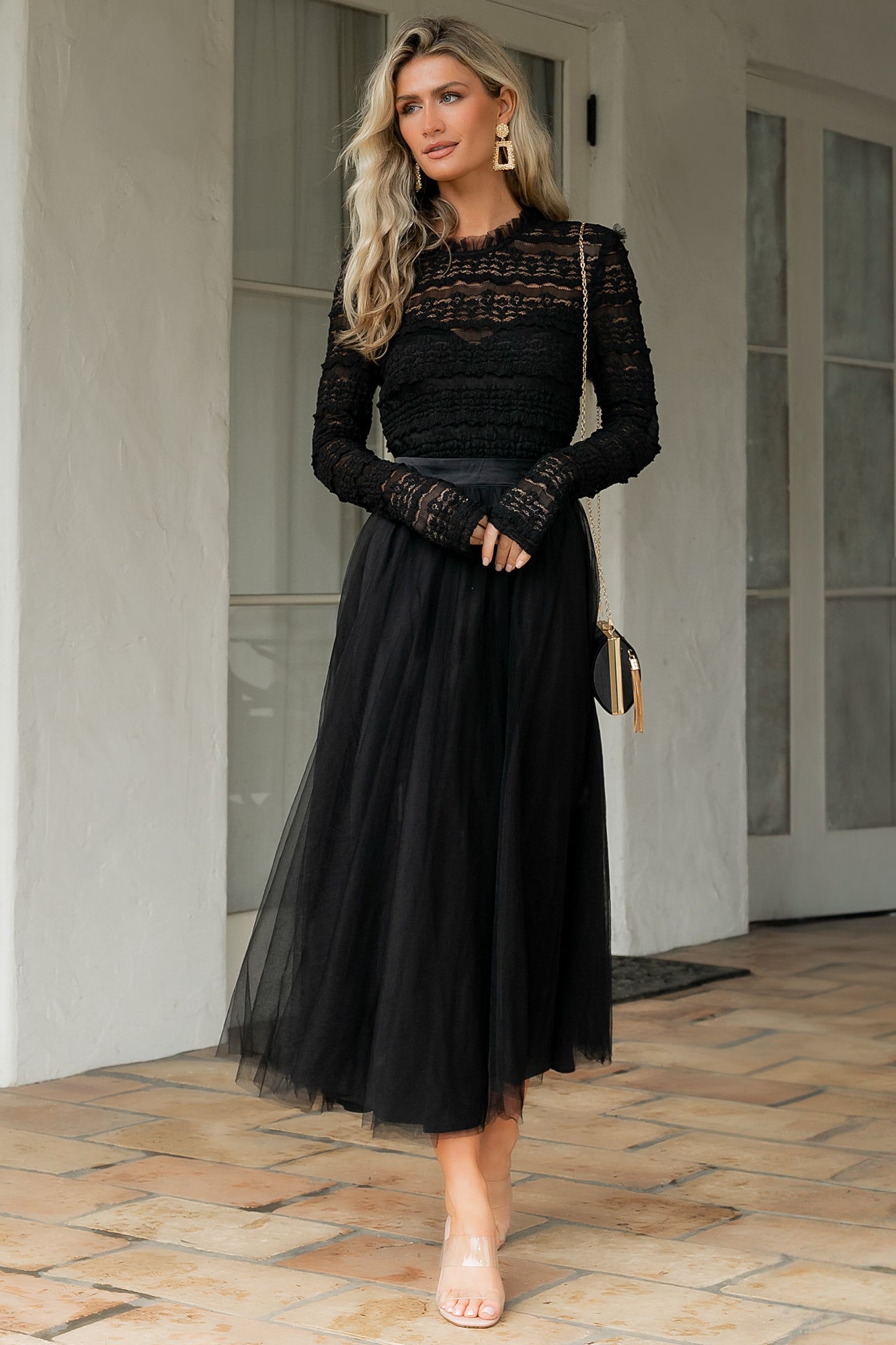 Lonnie Tulle Dress | Black Secondary image
