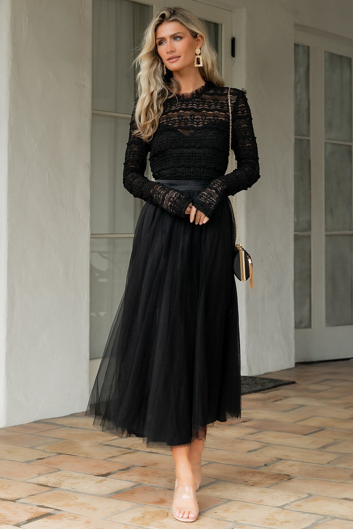 Lonnie Tulle Dress | Black