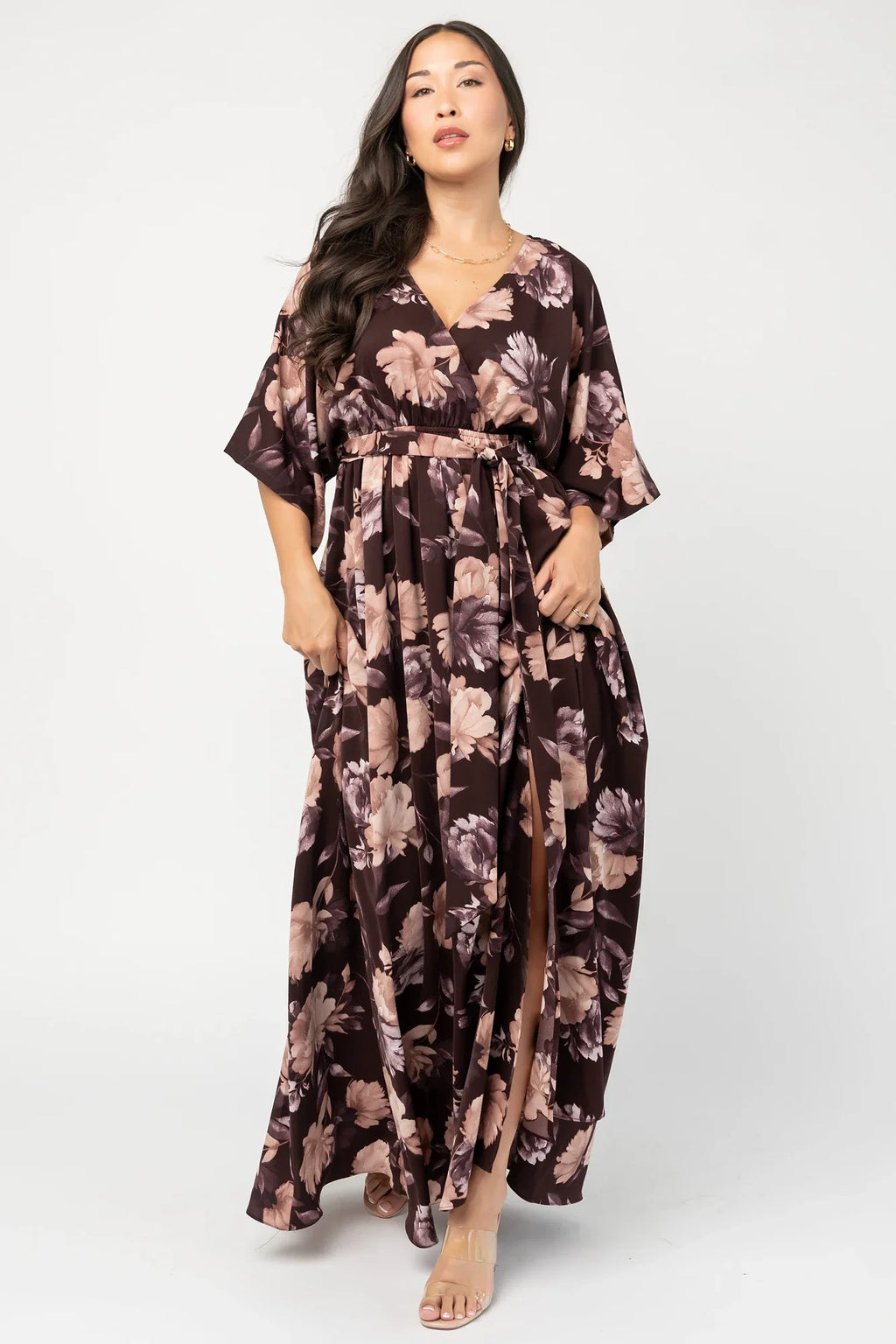 Hamilton Kimono Maxi Dress | Deep Plum Floral