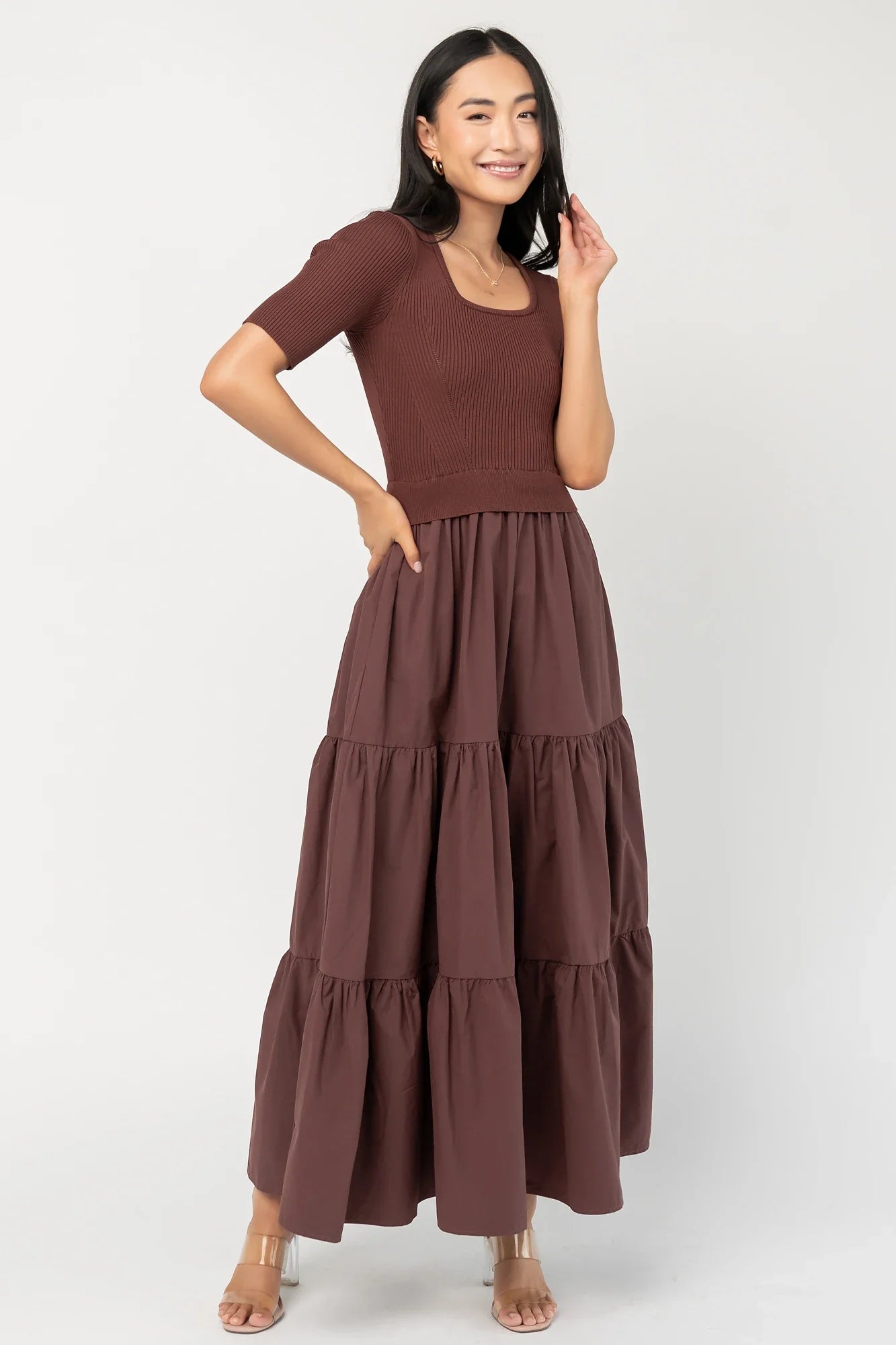 Astra Tiered Dress | Espresso Secondary image