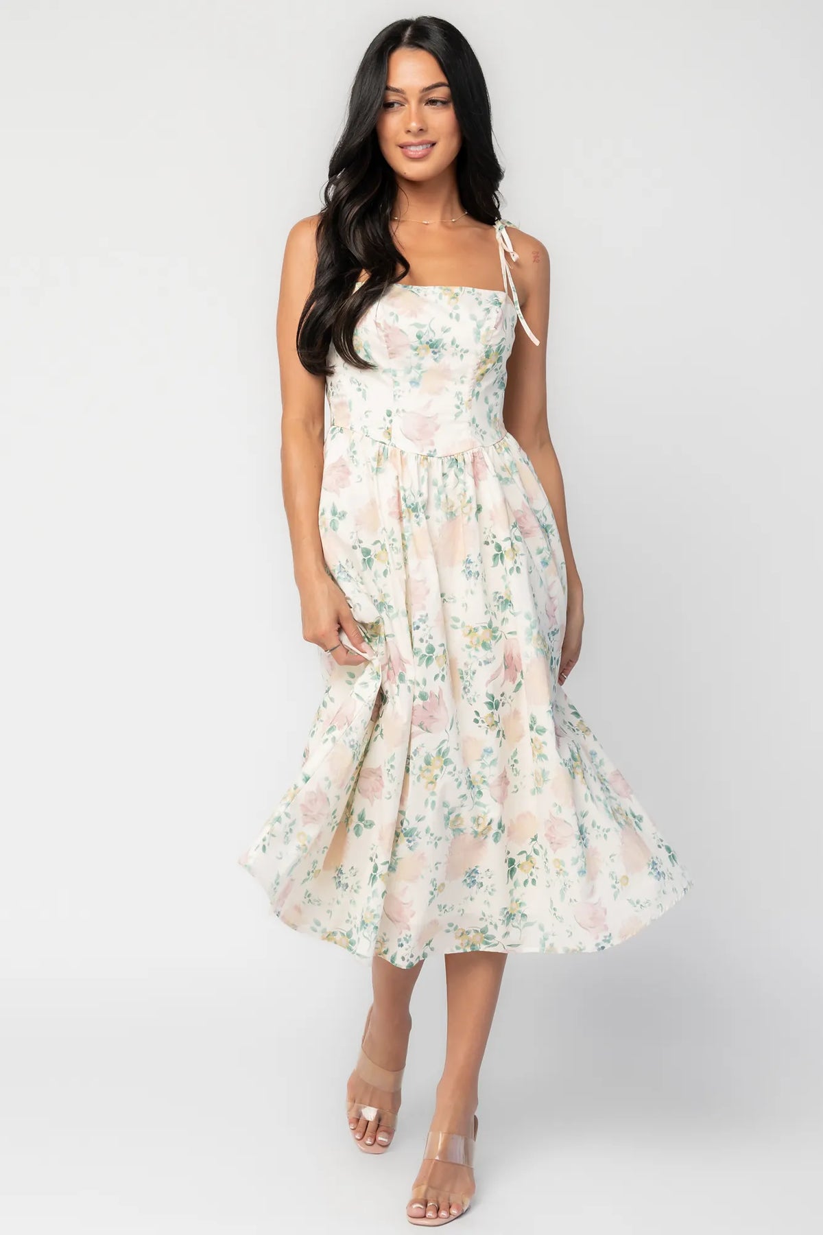 Hattie Midi Dress | Cream Multi Floral Main image