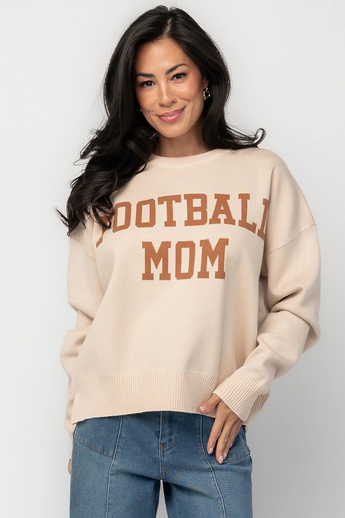 Football Mom Sweater | Natural Main image