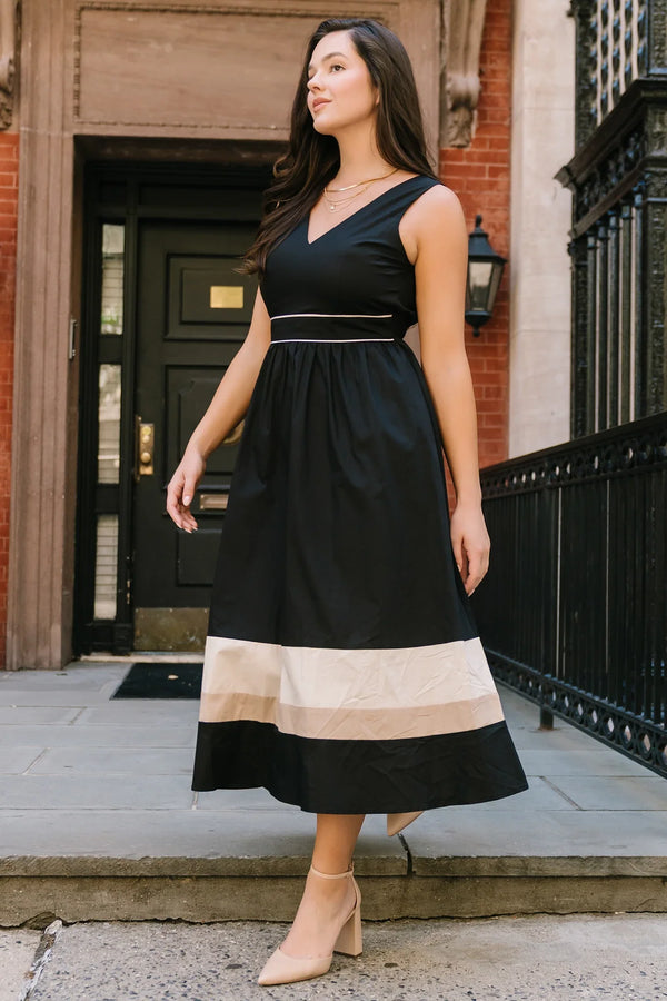 Oxford Midi Dress | Black
