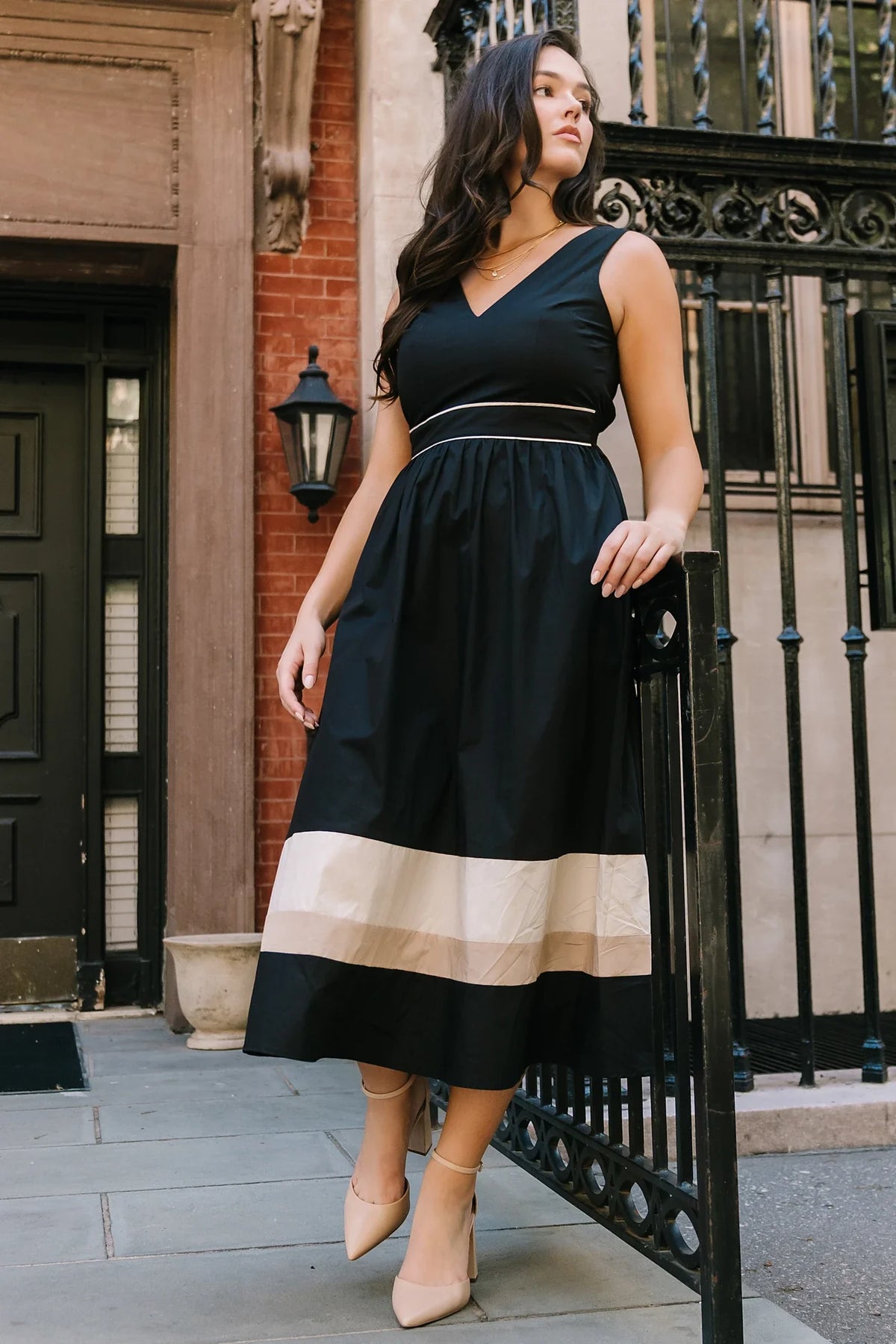 Oxford Midi Dress | Black Main image