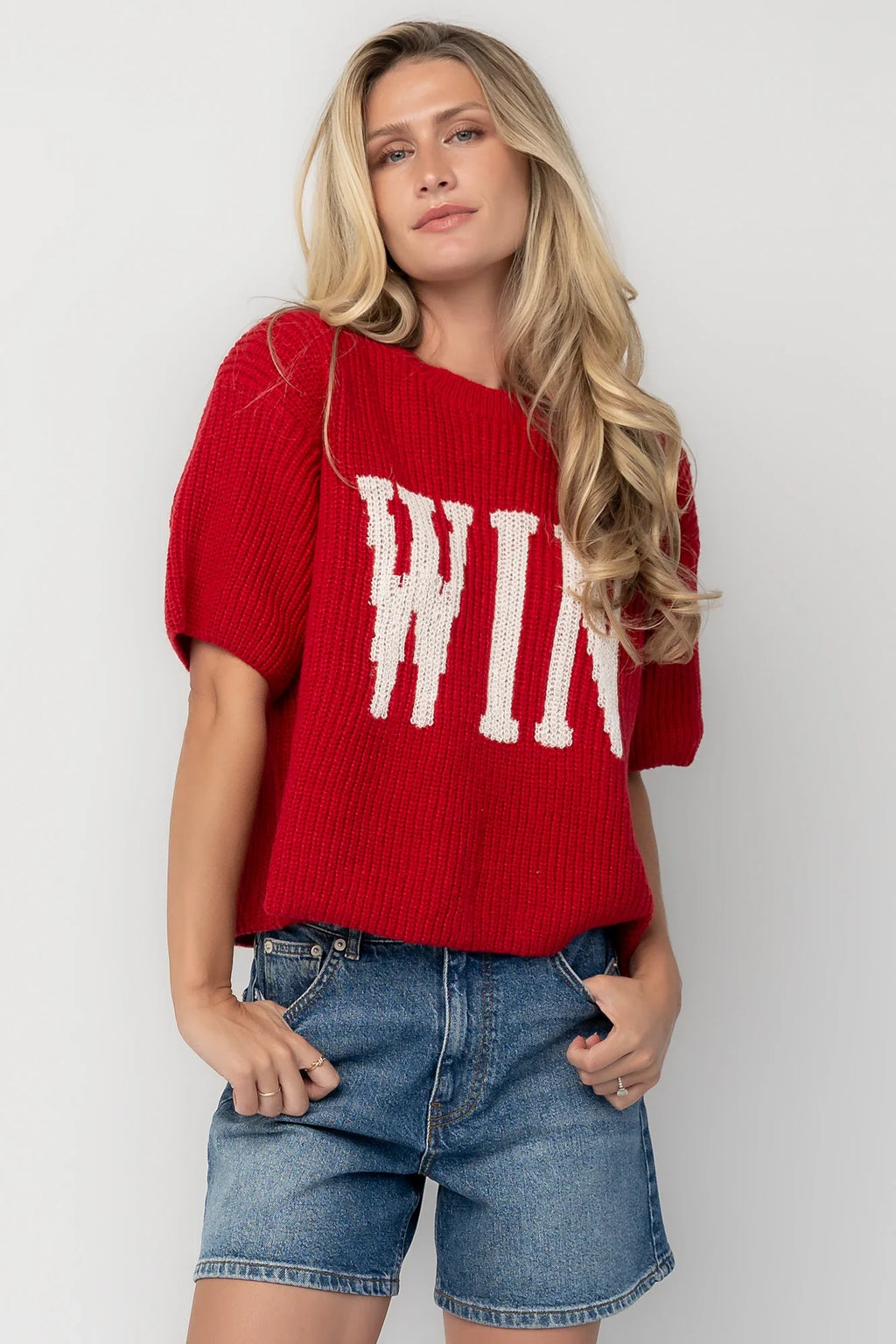 Victory Sweater Top | Red