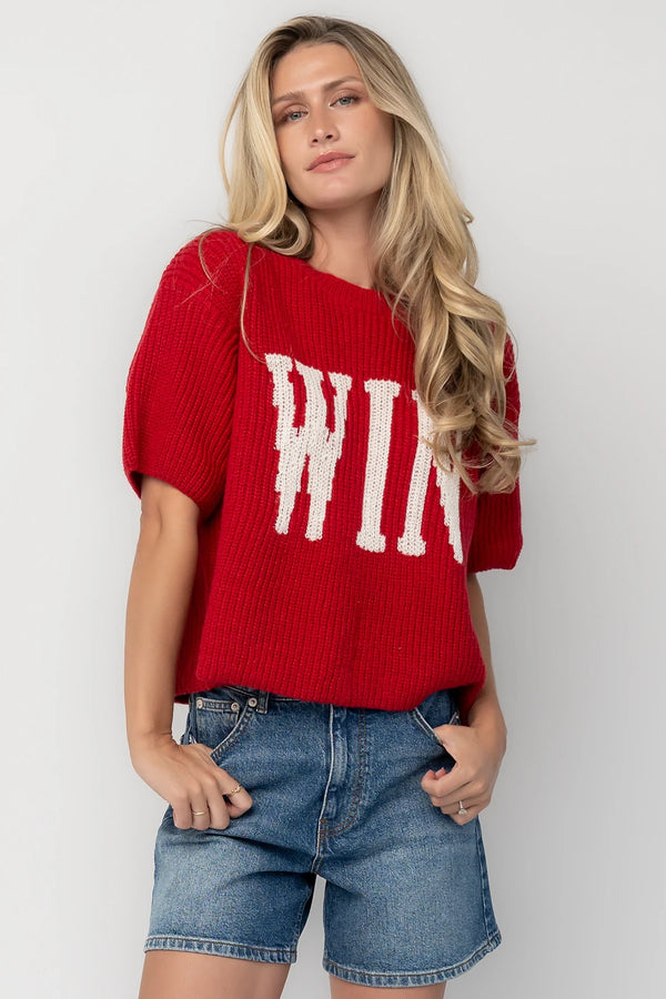 Victory Sweater Top | Red