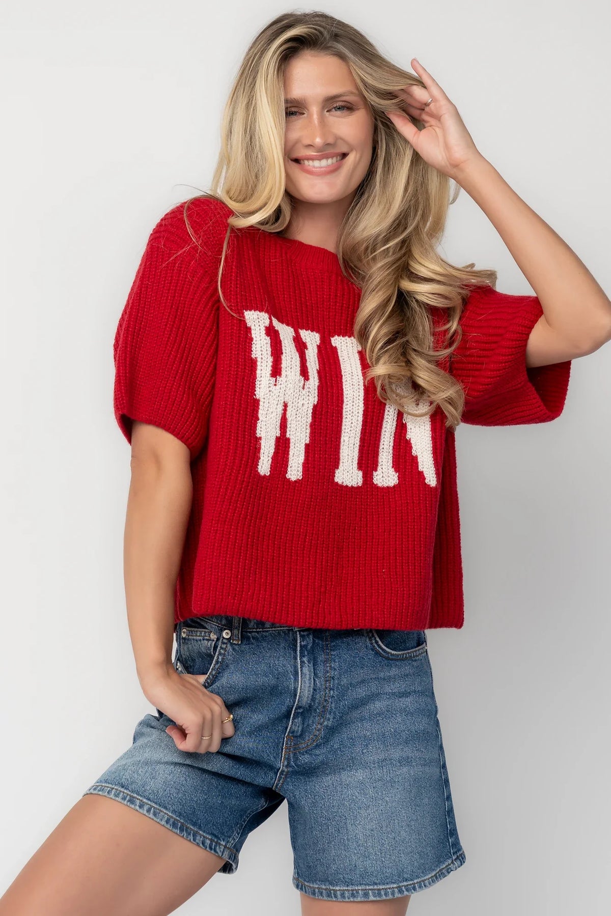 Victory Sweater Top | Red Main image