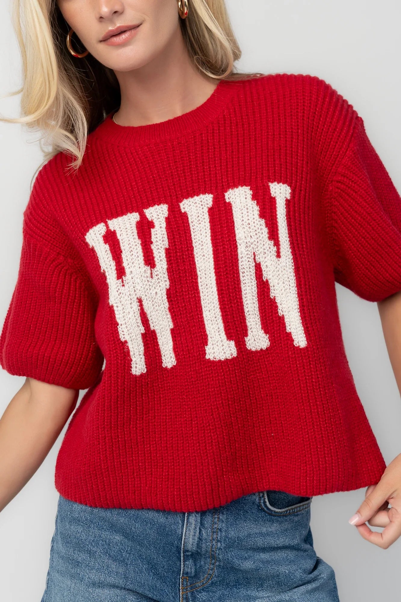 Victory Sweater Top | Red Secondary image