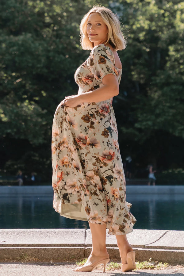 Charlotte Midi Dress | Sage Floral