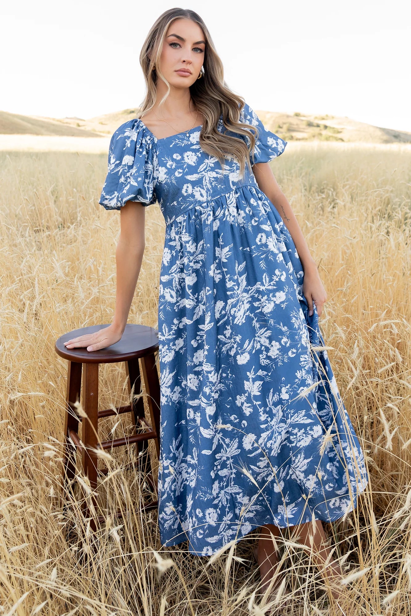 Graceland Maxi Dress | Slate + White Floral Secondary image