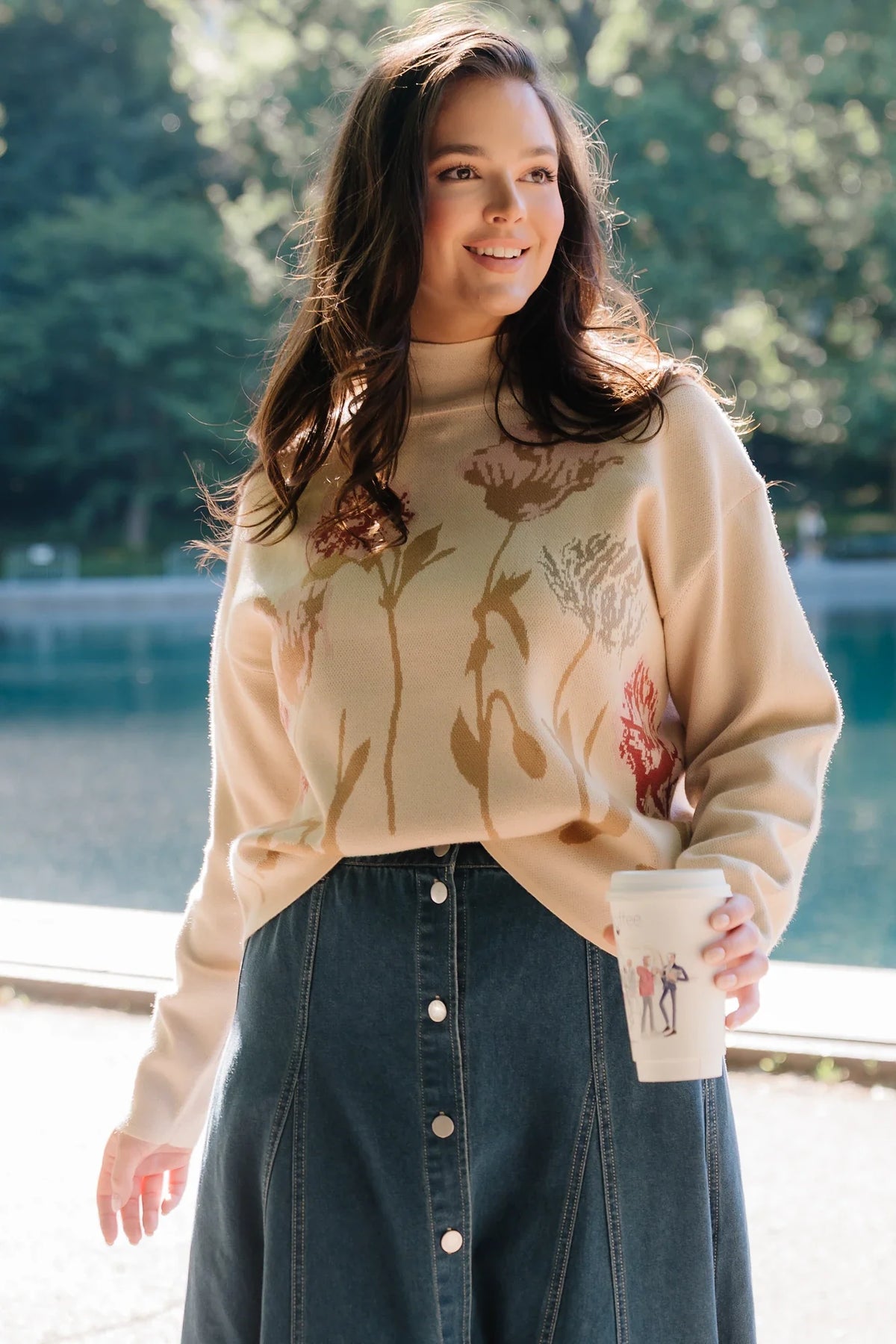 Marlowe Flower Sweater | Natural Main image