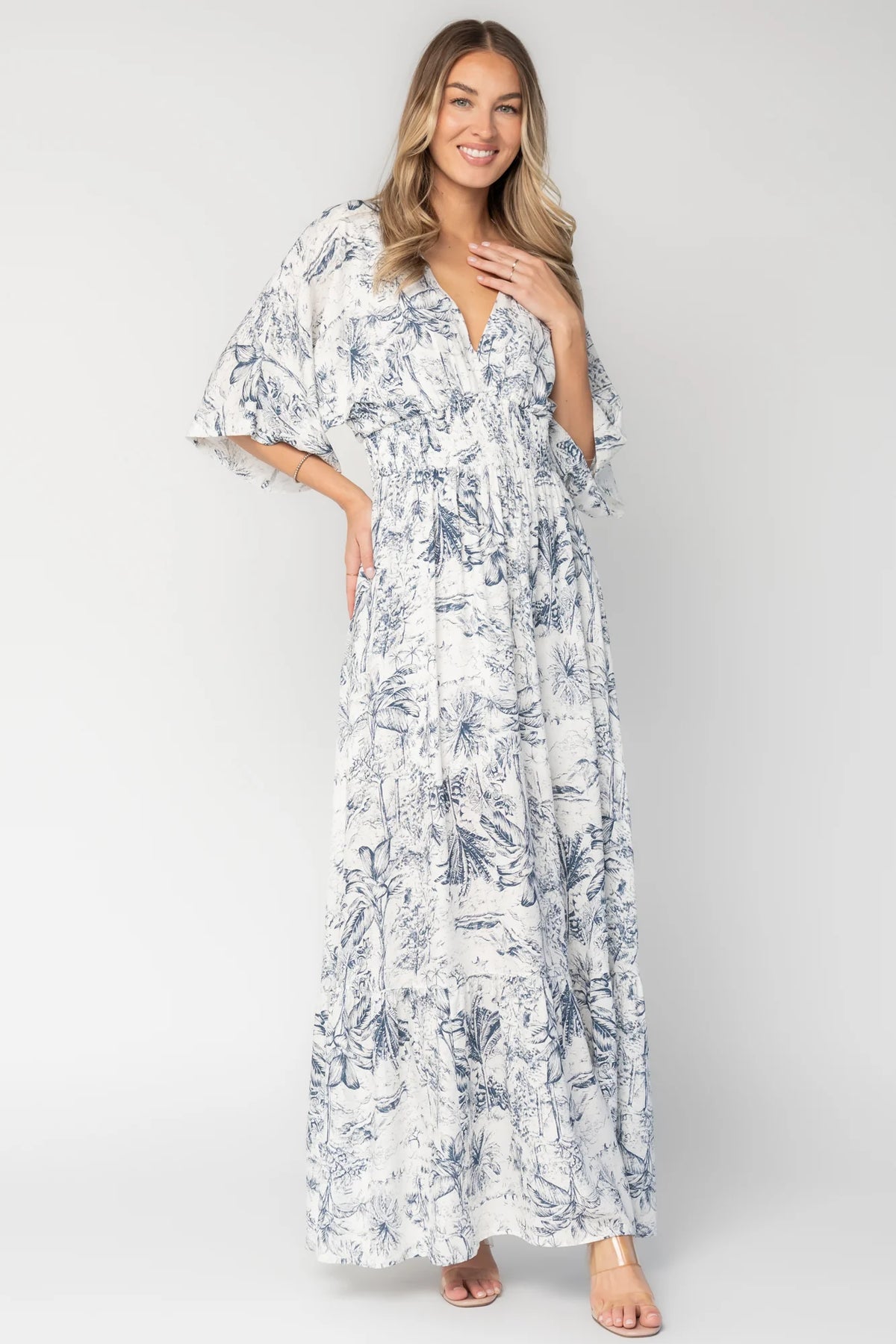 Christiana Maxi Dress | Off White + Slate Main image