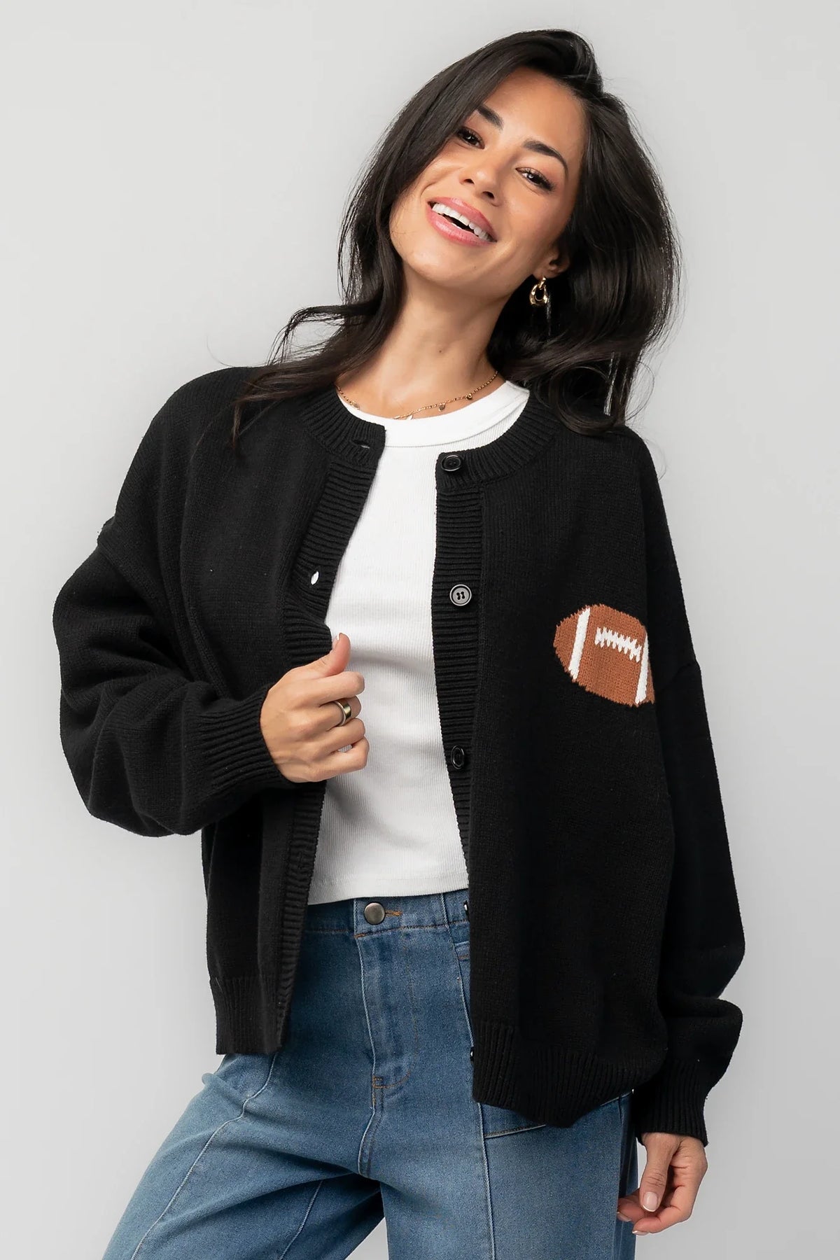 Game Day Cardigan | Black Main image