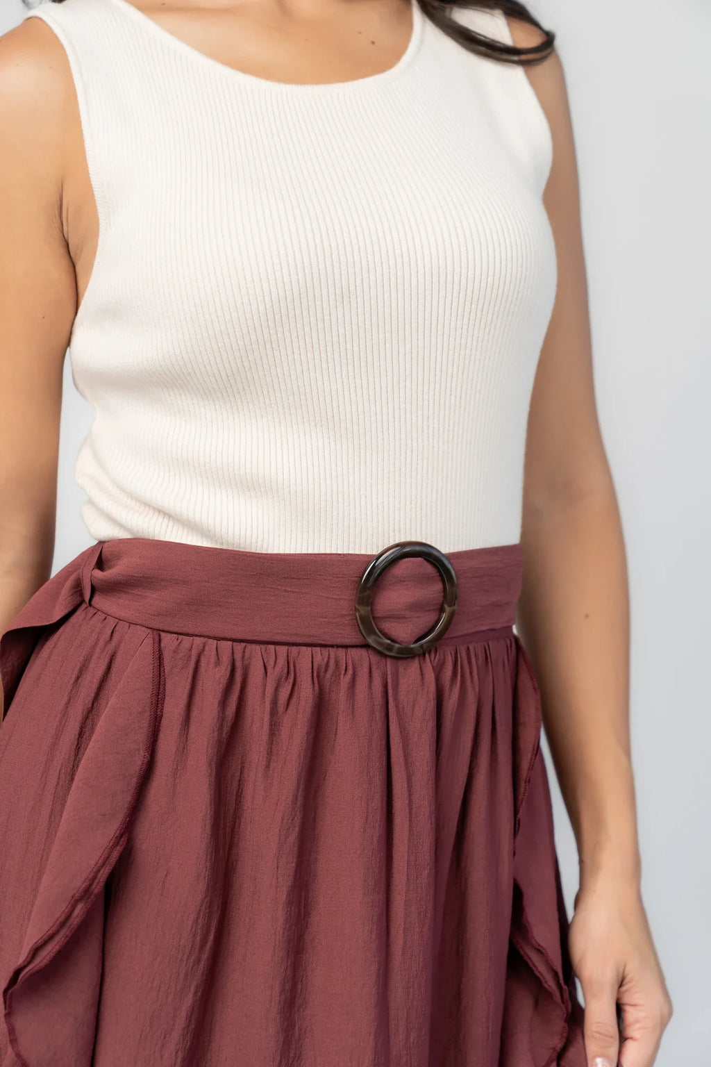Stacy Midi Dress | Ivory + Mahogany