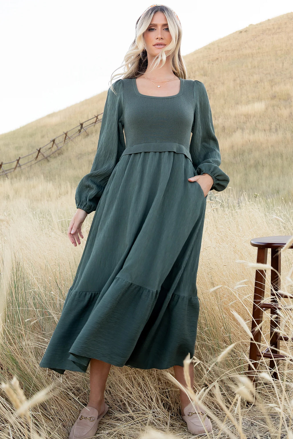 Alva Sweater Dress | Dusty Green
