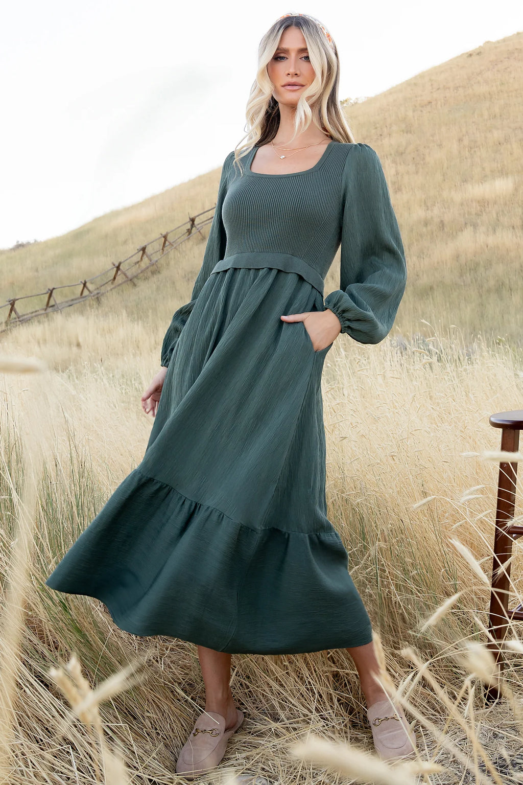 Alva Sweater Dress | Dusty Green
