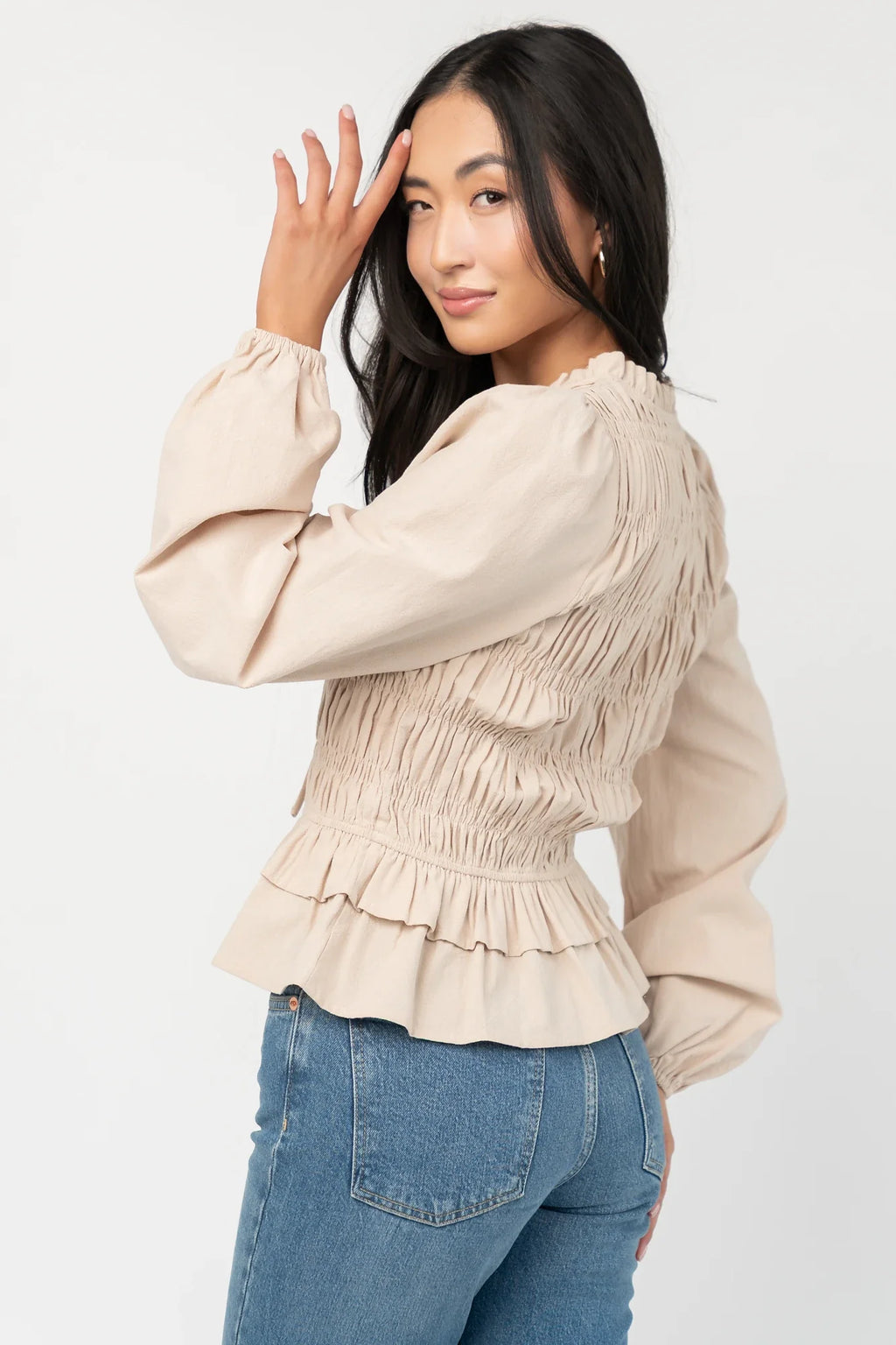 Marnie Smocked Top | Natural