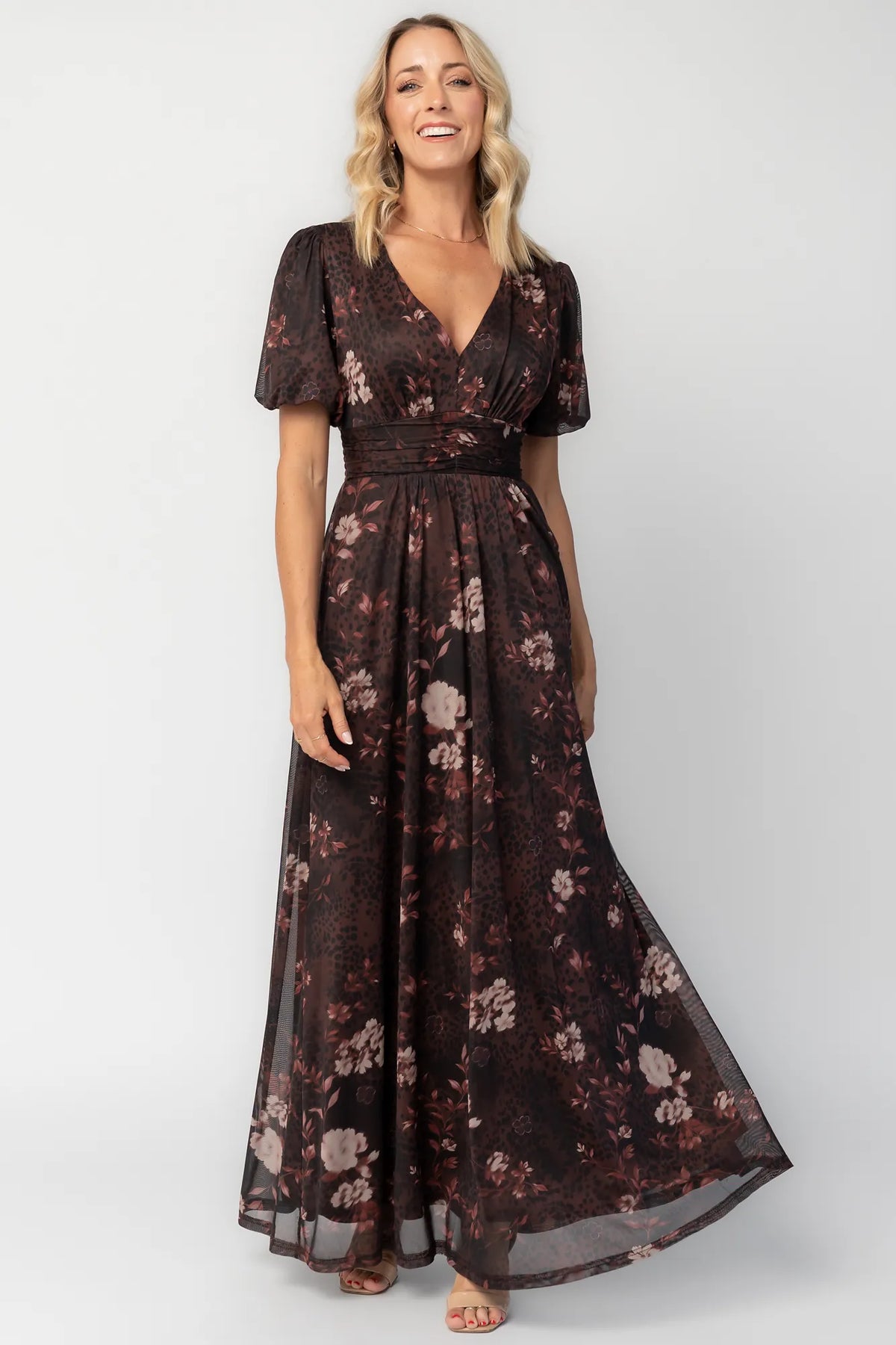 Whitney Mesh Maxi Dress | Clove Floral Main image