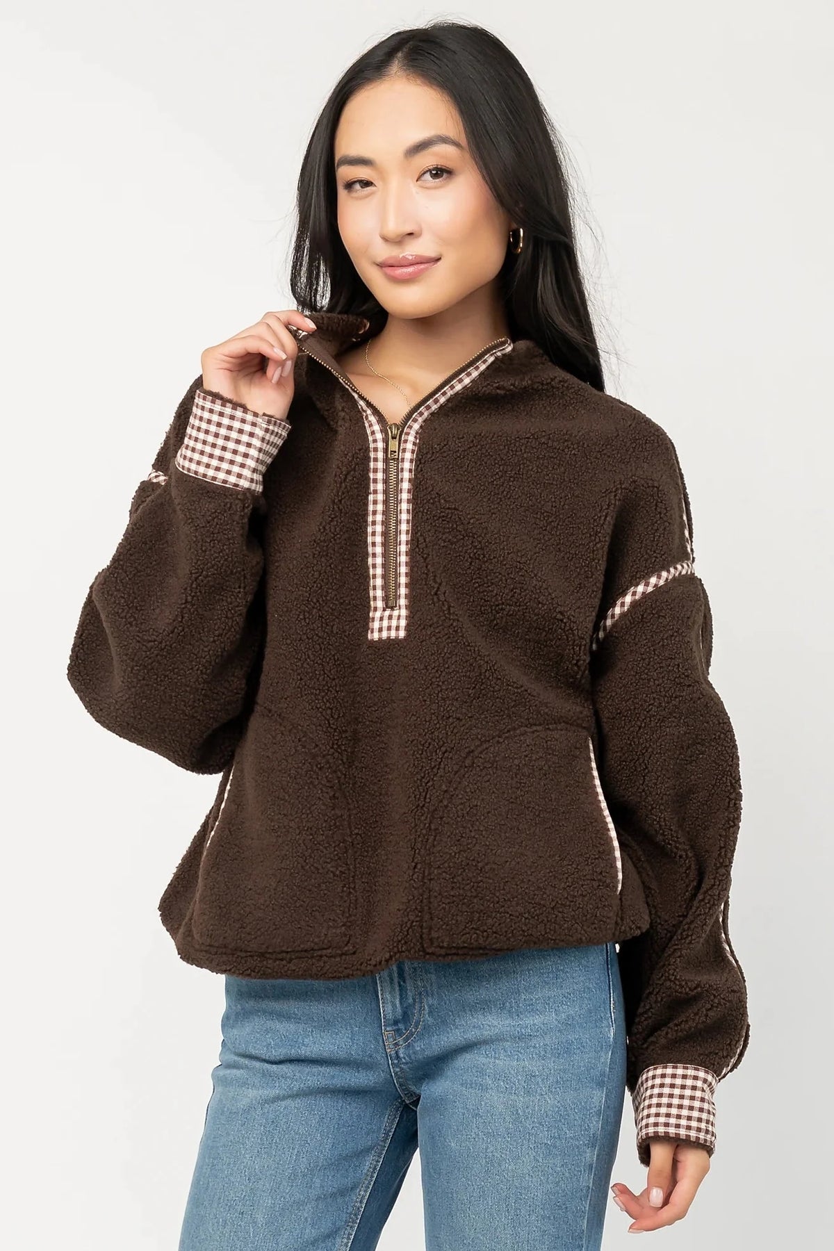 Tylee Fleece Jacket | Chocolate Main image