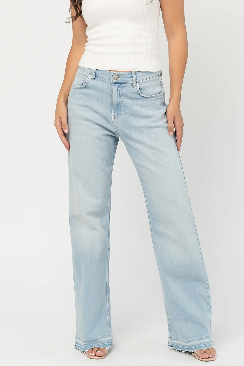 Bria High Rise Wide Leg Jeans | Light Wash