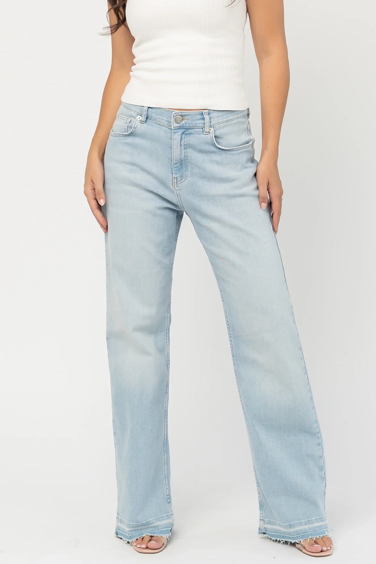 Bria High Rise Wide Leg Jeans | Light Wash Main image