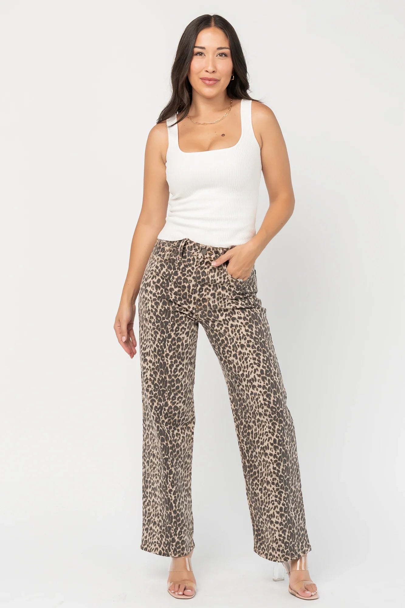 Roxie Straight Leg Jean | Vintage Leopard Secondary image