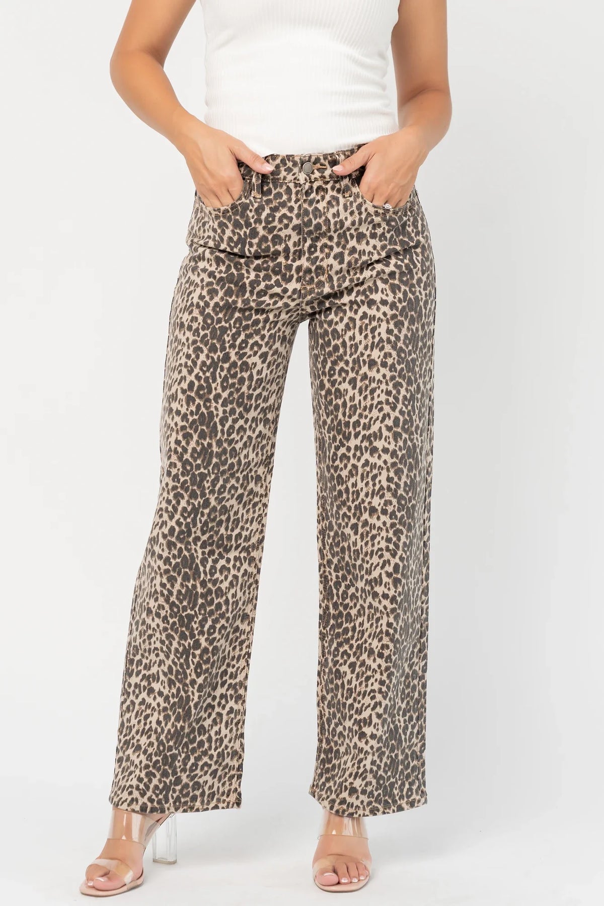 Roxie Straight Leg Jean | Vintage Leopard Main image