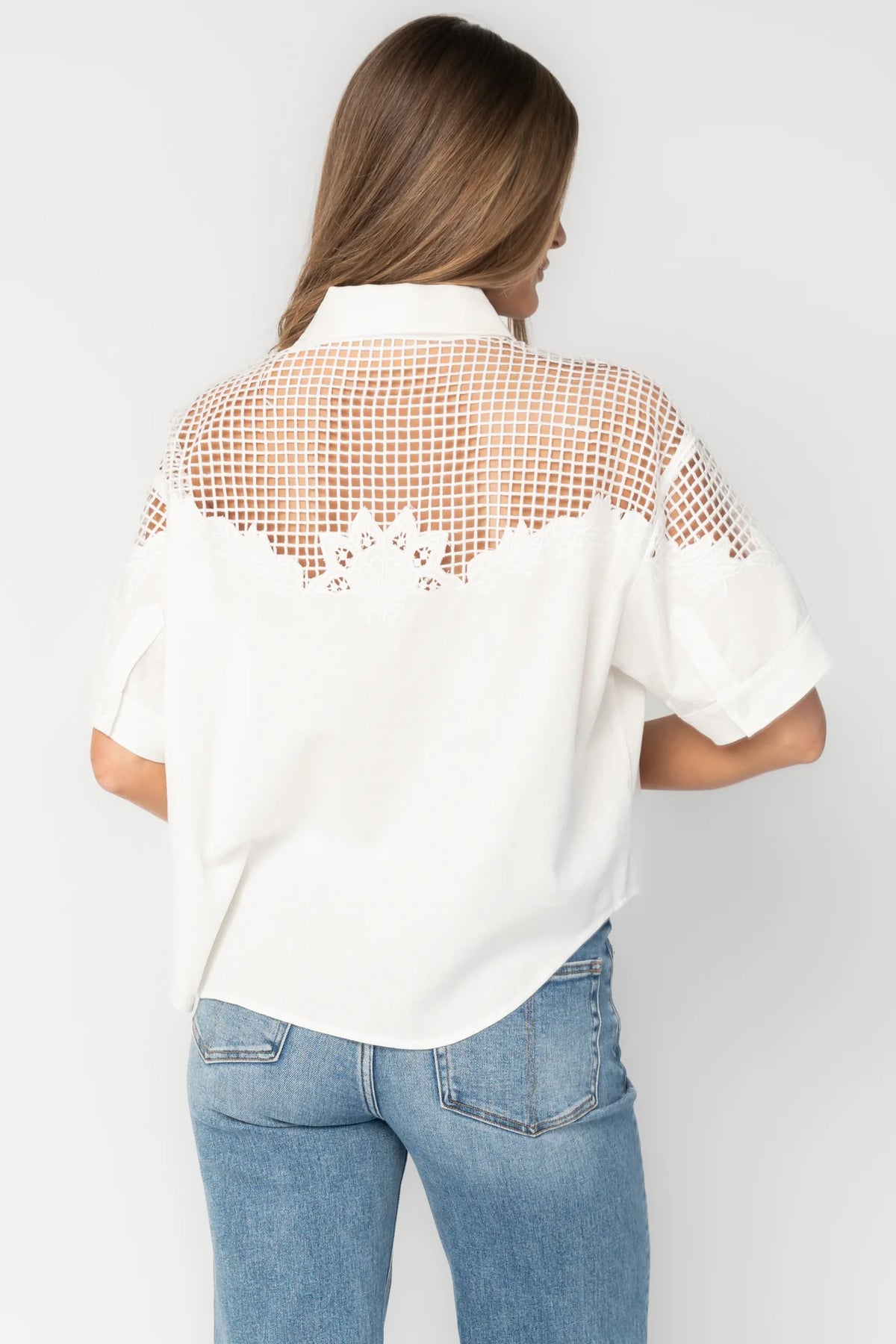 Jordin Embroidered Top | Off White