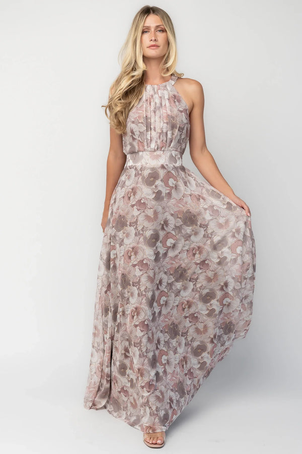 Tinsley Metallic Maxi Dress | Dusty Mauve