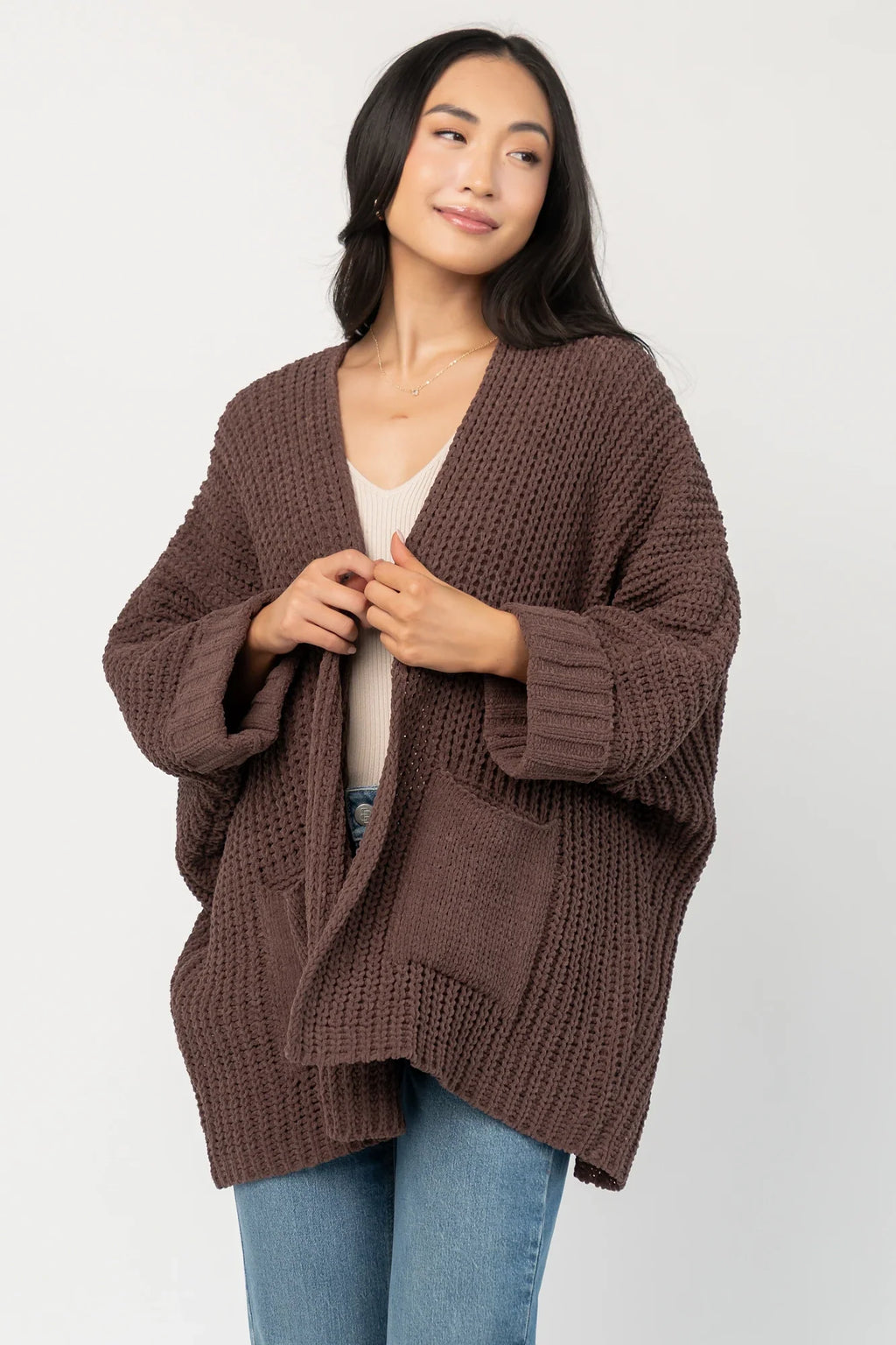 Cybele Oversized Cardigan | Dark Brown