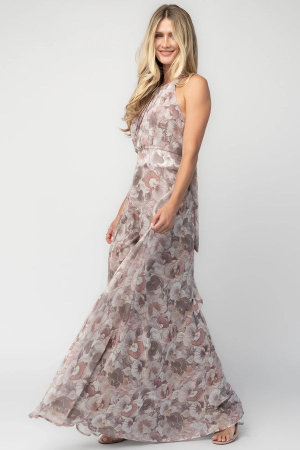 Tinsley Metallic Maxi Dress | Dusty Mauve