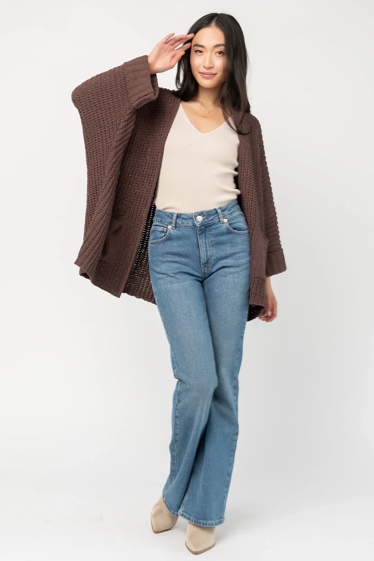 Cybele Oversized Cardigan | Dark Brown