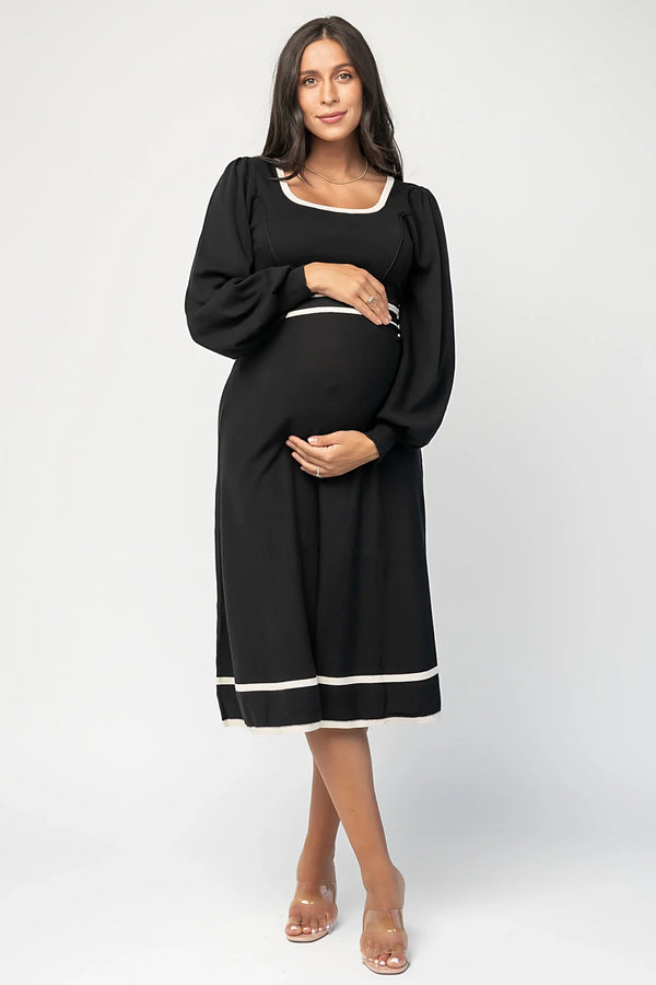 Winslet Knit Dress | Black + Cream