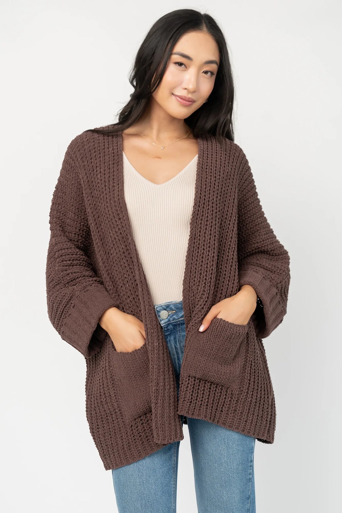 Cybele Oversized Cardigan | Dark Brown Main image