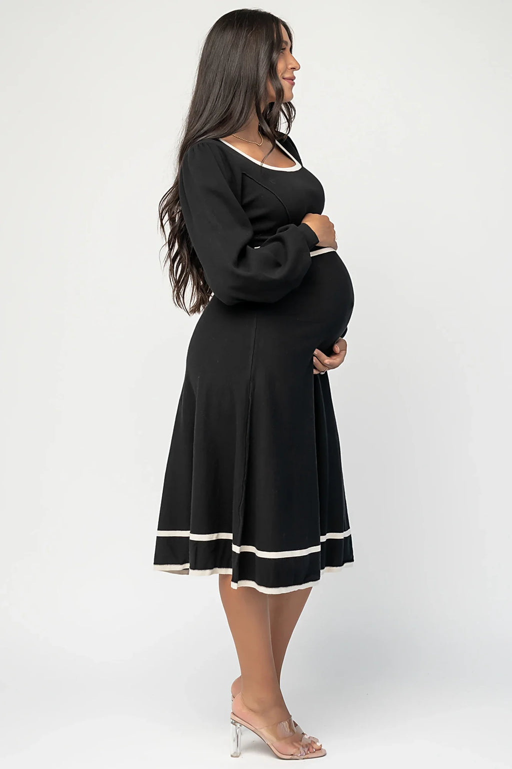 Winslet Knit Dress | Black + Cream