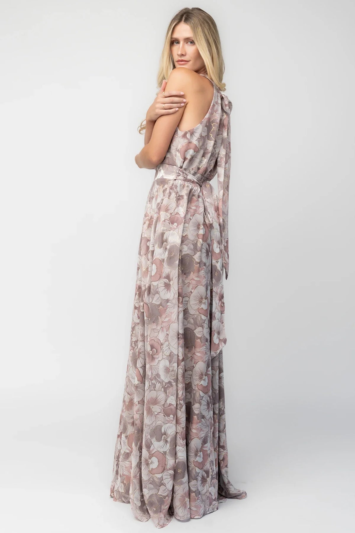 Tinsley Metallic Maxi Dress | Dusty Mauve