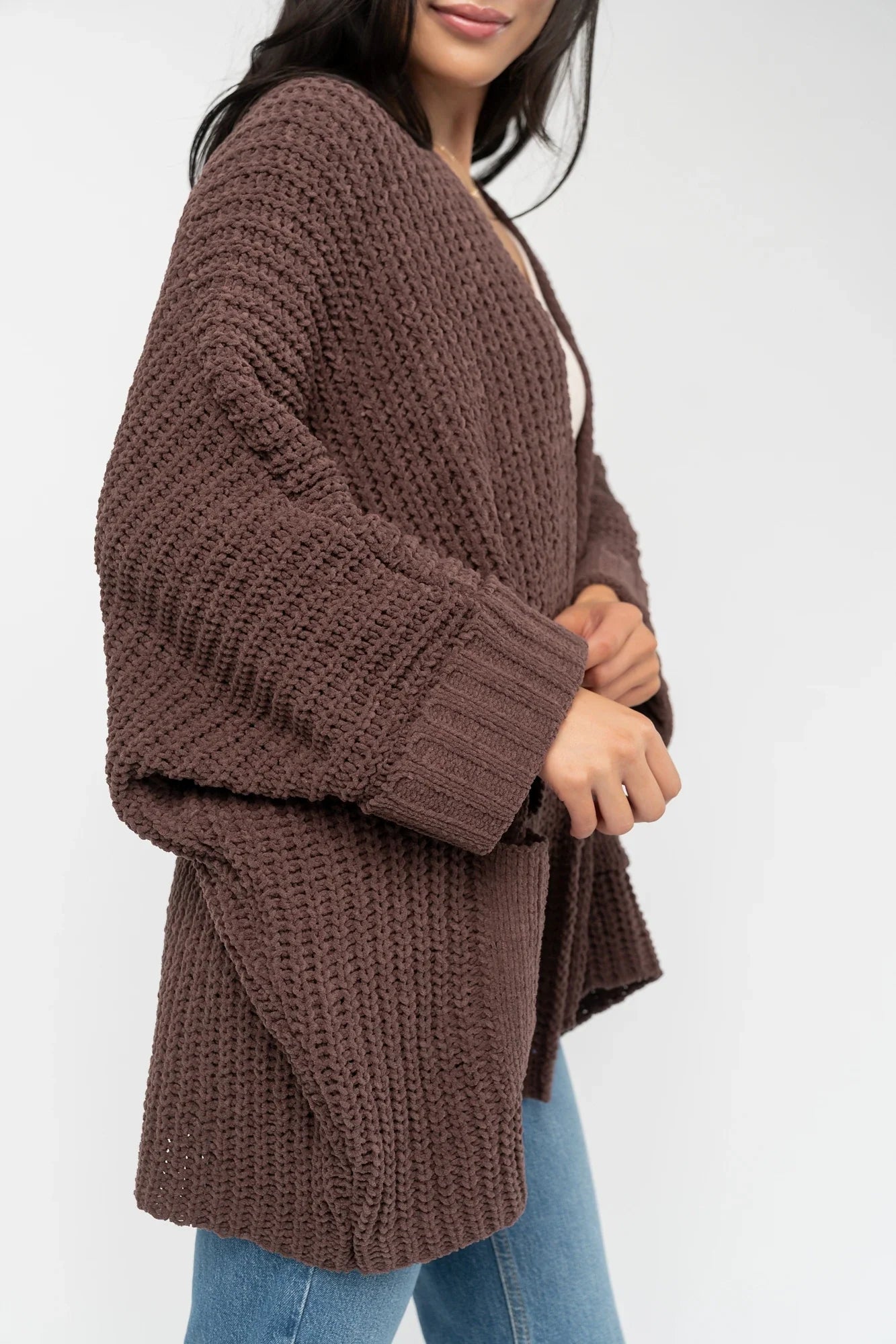 Cybele Oversized Cardigan | Dark Brown Secondary image