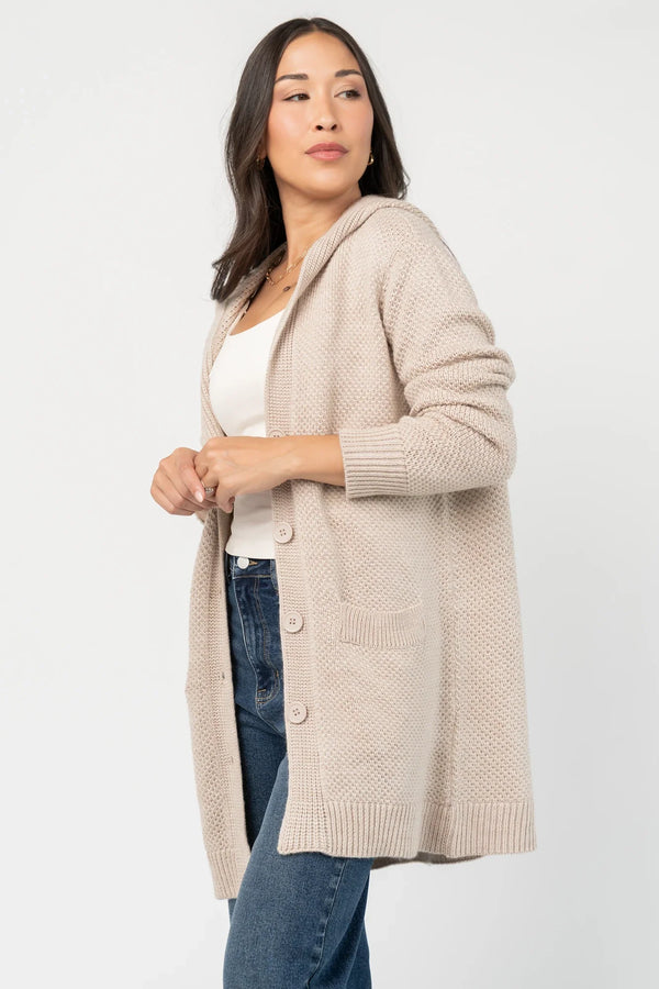 Katrine Hooded Cardigan | Oatmeal