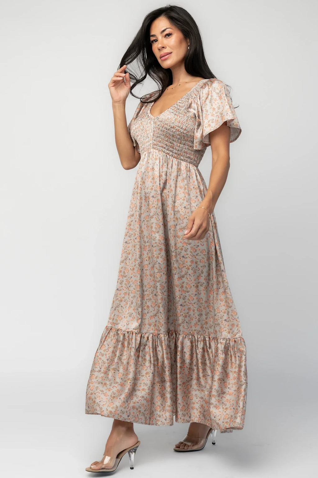 Rosie Smocked Dress | Sage Floral