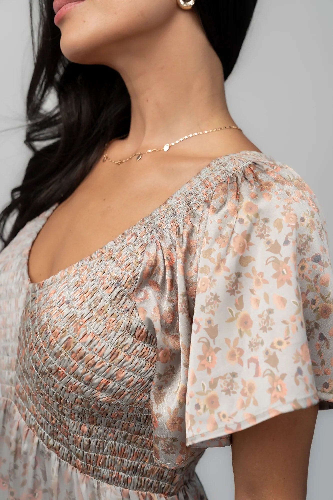 Rosie Smocked Dress | Sage Floral Secondary image