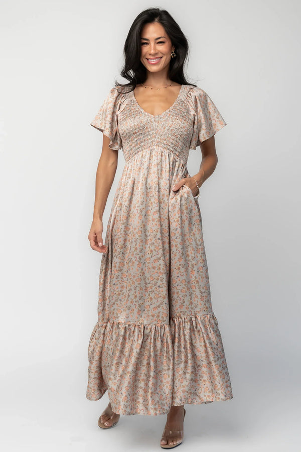 Rosie Smocked Dress | Sage Floral