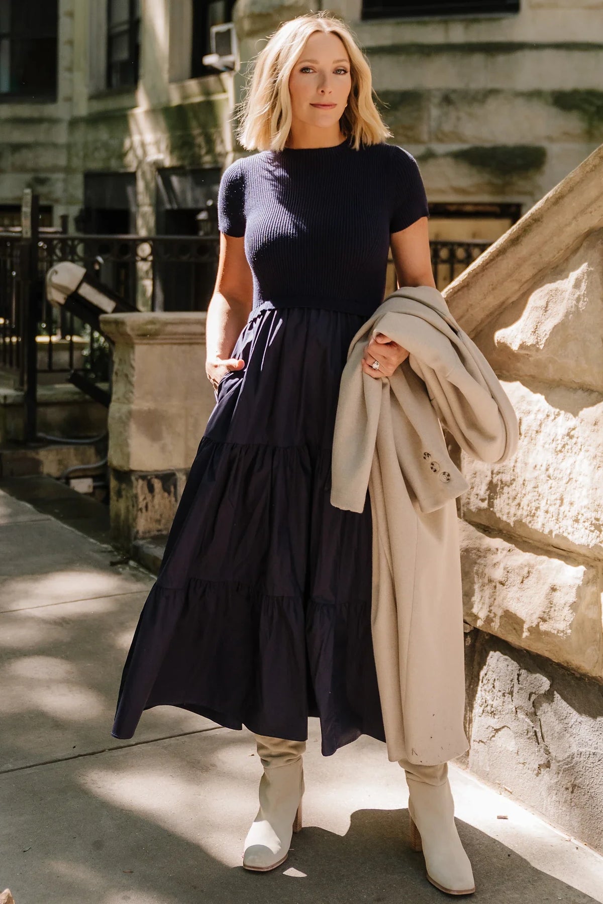 Devotion Tiered Dress | Navy Main image
