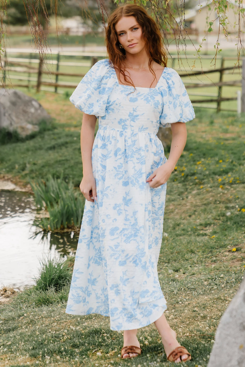 Graceland Maxi Dress | White + Blue Floral
