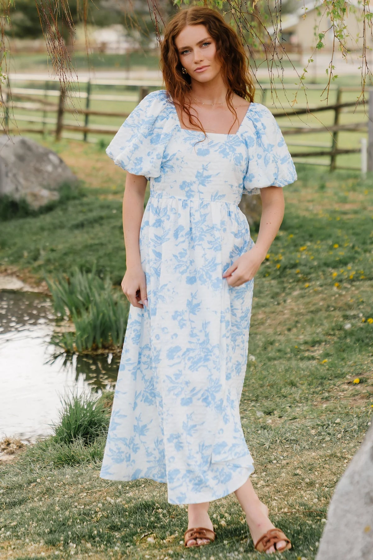 Graceland Maxi Dress | White + Blue Floral