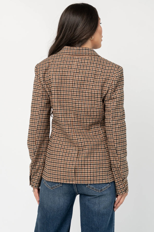 Damien Plaid Blazer | Black + Camel