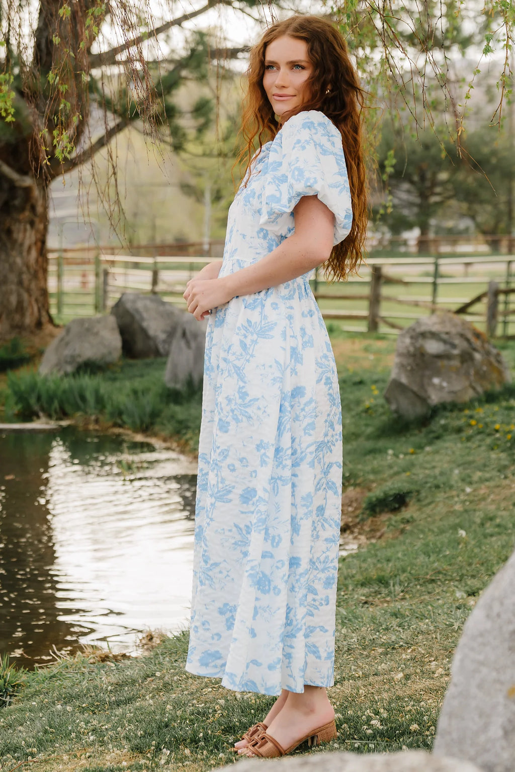 Graceland Maxi Dress | White + Blue Floral