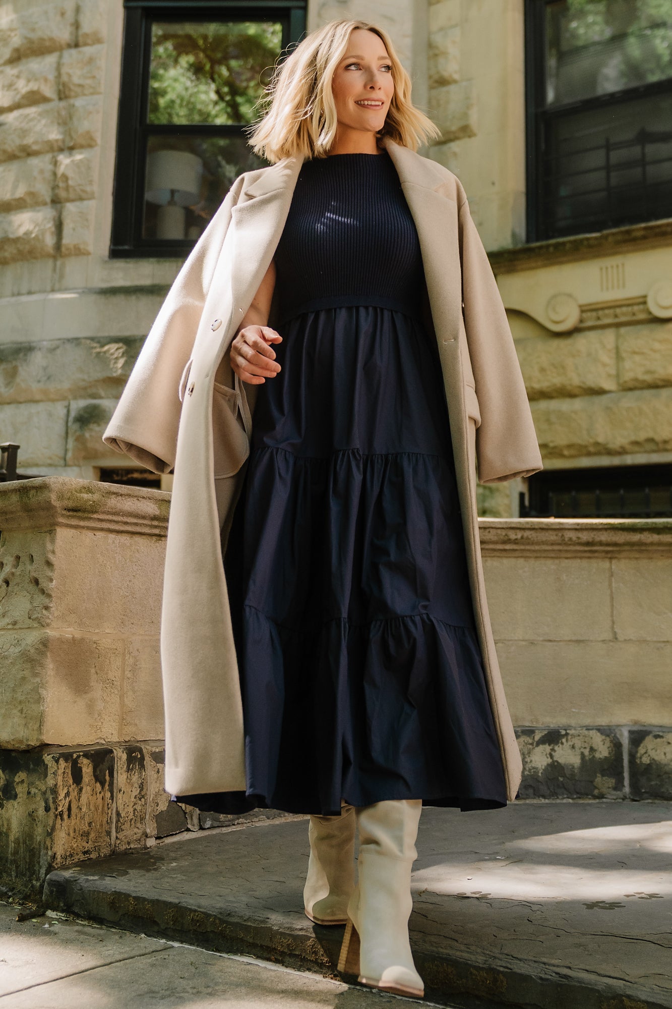 Anderson Double Breasted Coat | Natural Secondary image