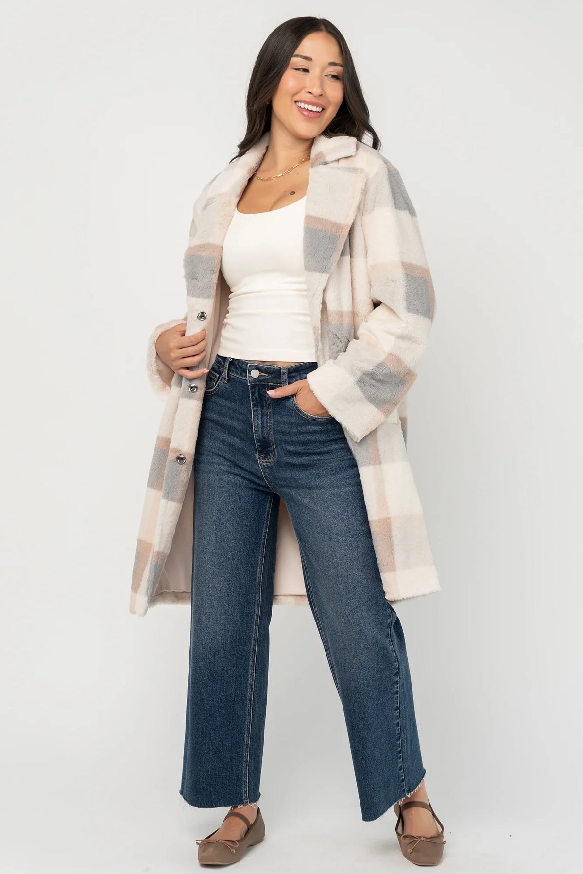 Marjorie Coat | Natural Plaid Main image