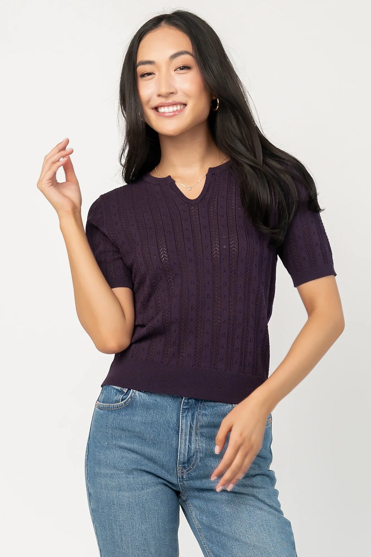 Perry Knit Top | Plum Main image