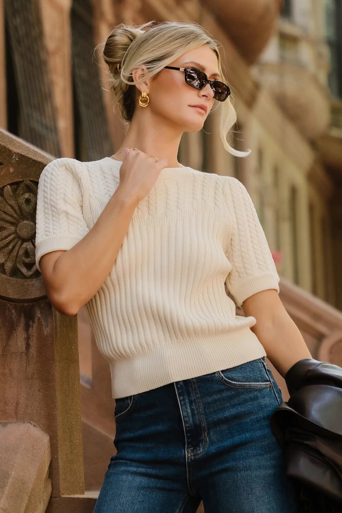 Linden Sweater Top | Ivory Main image